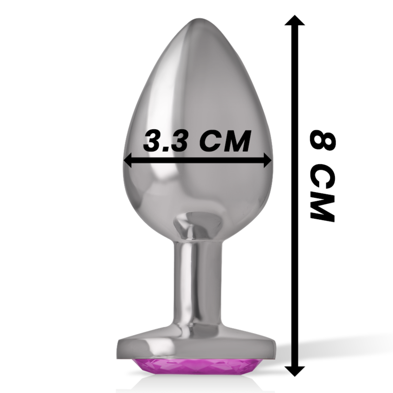 INTENSE - PLUG ANAL EN MÉTAL ALUMINIUM AVEC CRISTAL ROSE TAILLE M – Image 2
