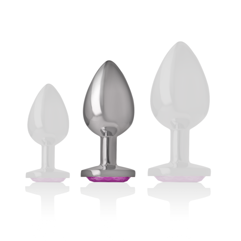INTENSE - PLUG ANAL EN MÉTAL ALUMINIUM AVEC CRISTAL ROSE TAILLE M – Image 3