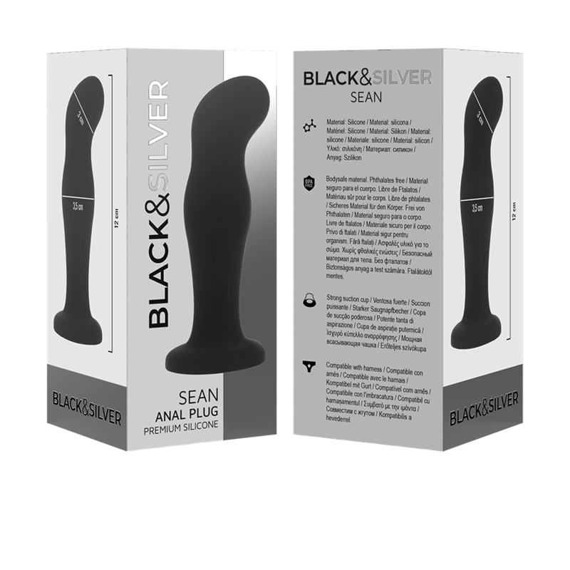 BLACK&SILVER - SEAN PLUG ANAL SILICONA PREMIUM NEGRO - Imagen 4