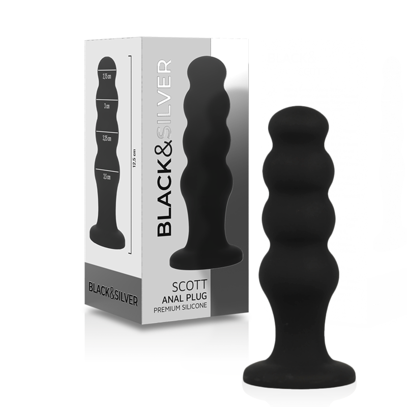 BLACK&SILVER - PLUG ANAL EN SILICONE SCOTT PREMIUM NOIR – Image 5