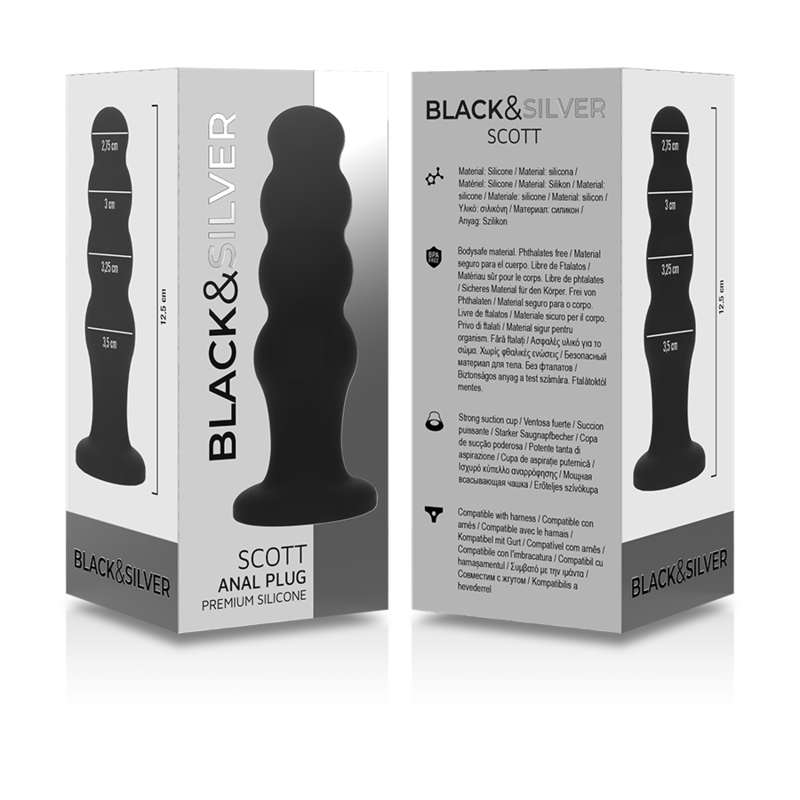 BLACK&SILVER - PLUG ANAL EN SILICONE SCOTT PREMIUM NOIR – Image 6