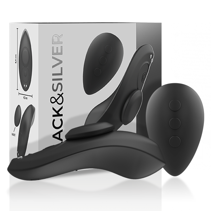 BLACK&SILVER - CALA VIBRADORA DE SILICONE RECARREGVEL PRESTON PRETA - Image 3