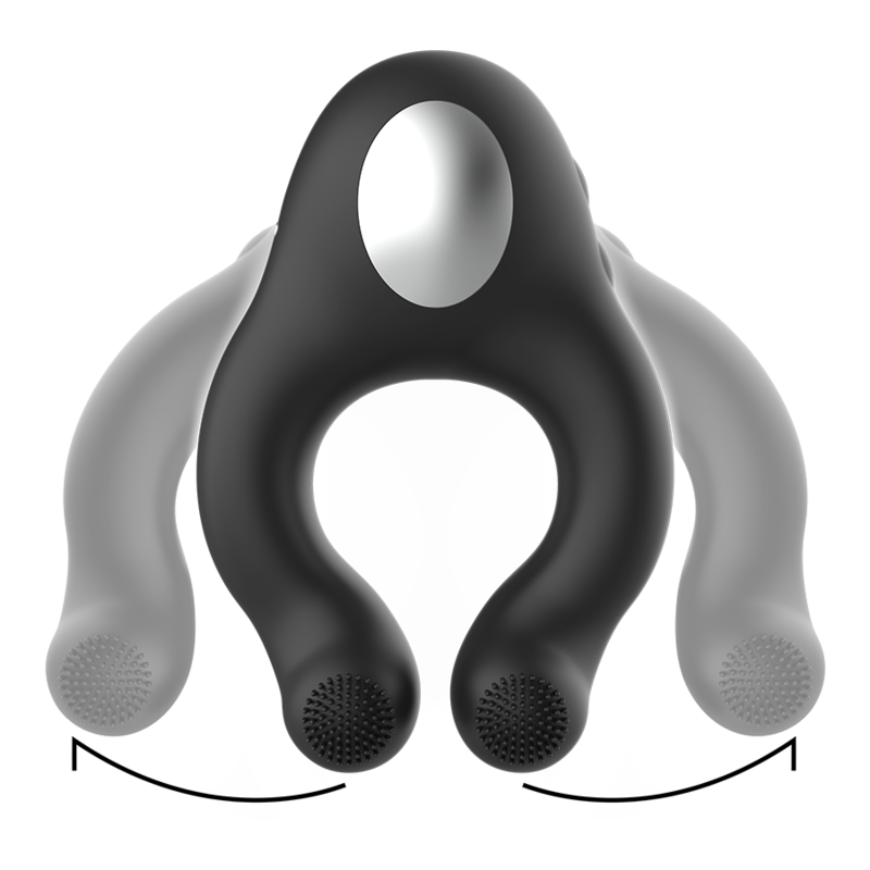 BLACK&SILVER - ANNEAU VIBRATEUR EN SILICONE 3 MOTEURS RECHARGEABLE NOIR – Image 5