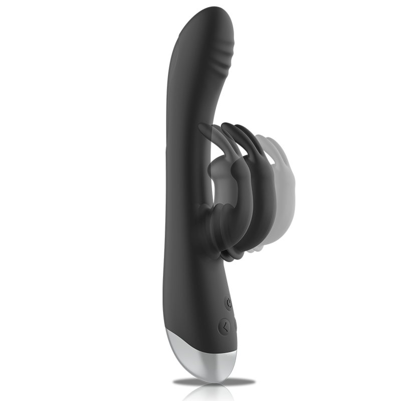BLACK&SILVER - DJ. ADAM WIEDERAUFLADBARER SILIKON-KANINCHEN-STIMULATOR SCHWARZ – Bild 5
