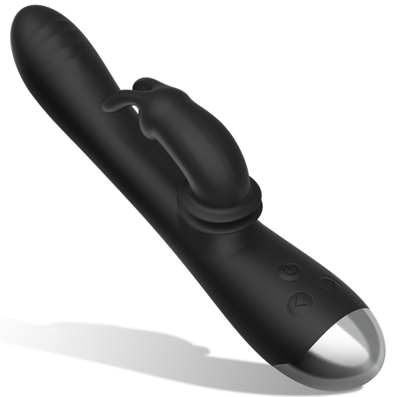 BLACK&SILVER - DJ. ADAM WIEDERAUFLADBARER SILIKON-KANINCHEN-STIMULATOR SCHWARZ – Bild 7