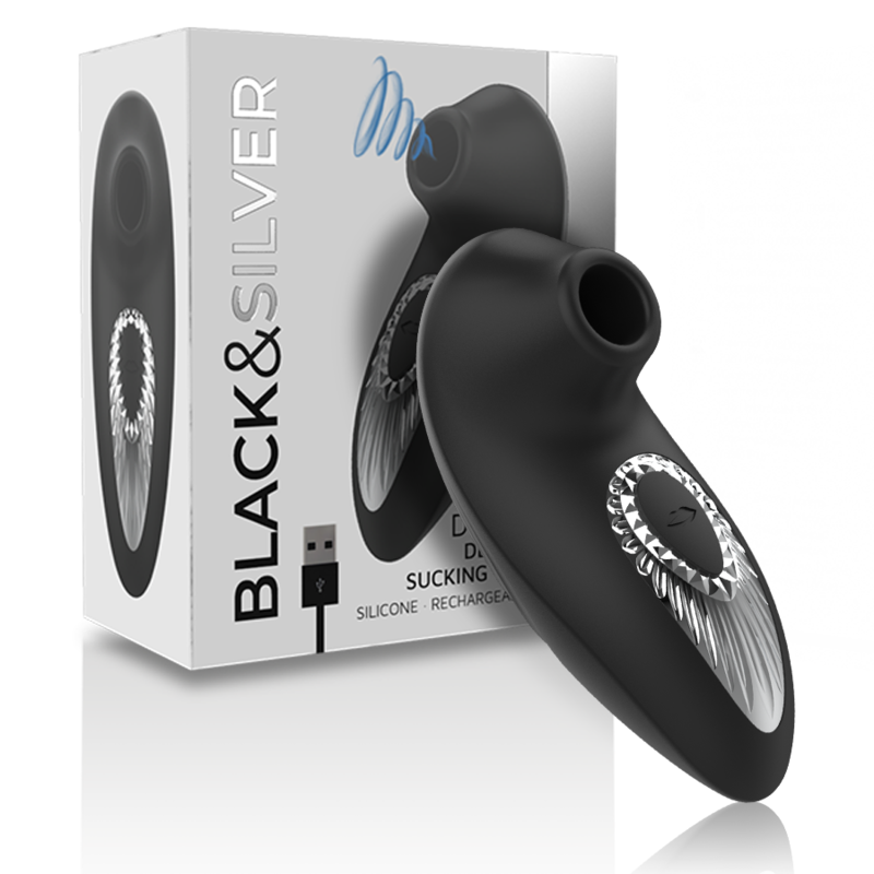 BLACK&SILVER - DRAKE DELUXE SUCKING VIBE WIEDERAUFLADBARES SILIKON SCHWARZ – Bild 6