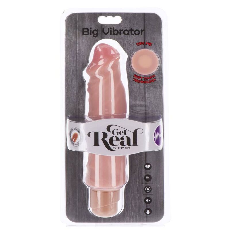 GET REAL - GRAND VIBRATEUR DOUBLE DENSITÉ 20,5 CM PEAU – Image 4
