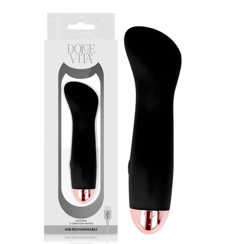 DOLCE VITA - VIBRATEUR RECHARGEABLE ONE NOIR 7 VITESSES – Image 5