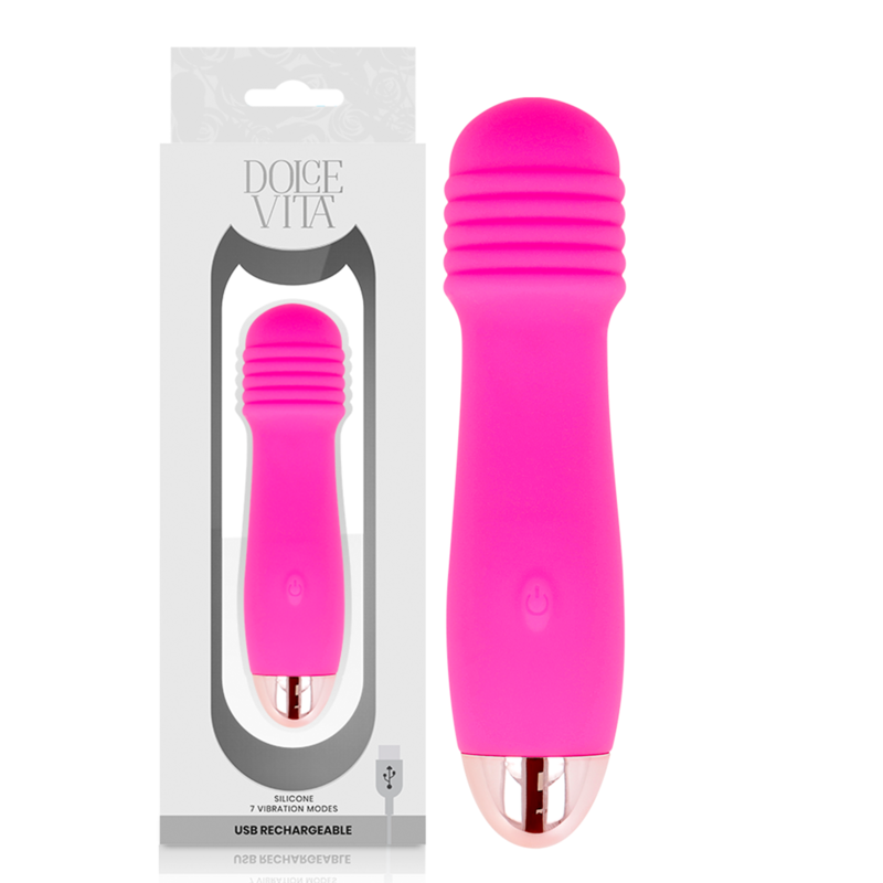 DOLCE VITA - VIBRATEUR RECHARGEABLE TROIS ROSE 7 VITESSES – Image 2