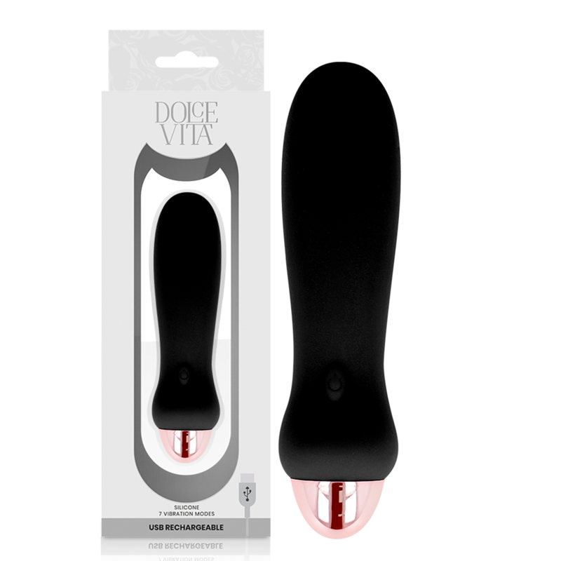 DOLCE VITA - VIBRADOR RECARGABLE FIVE NEGRO 7 VELOCIDADES - Imagen 4