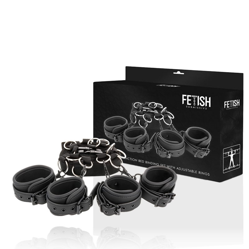 FETISH SUBMISSIVE - SET DI CRAVATTE DA LETTO CON FODERA IN NOPRENE - immagine 7
