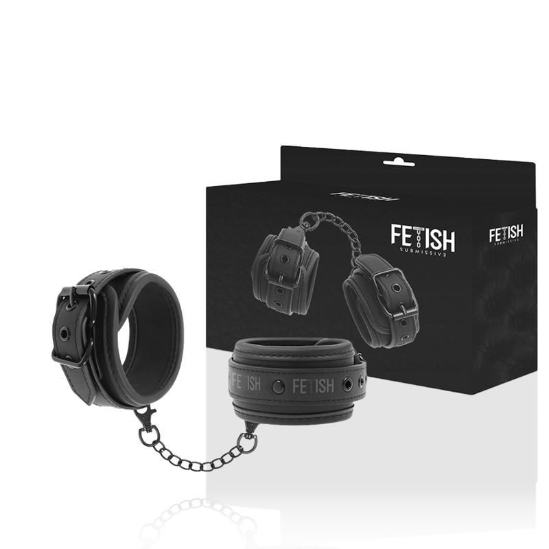 FETISH SUBMISSIVE - HANDSCHELLEN AUS VEGANEM LEDER MIT NOPRENE-FUTTER – Bild 5