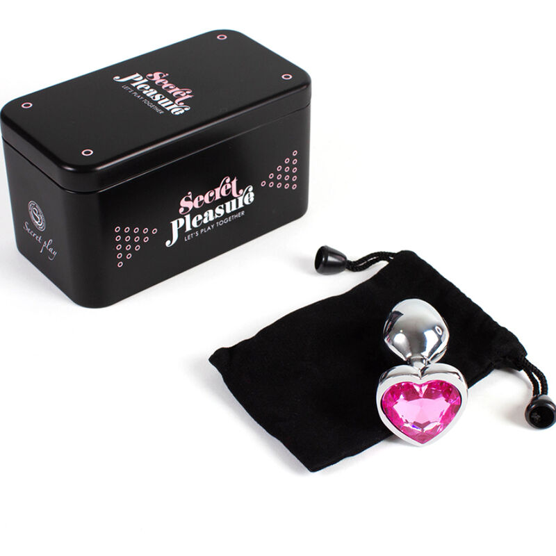 SECRETPLAY - METAL BUTT PLUG CORAZÓN FUCSIA TALLA S 7 CM - Imagen 3