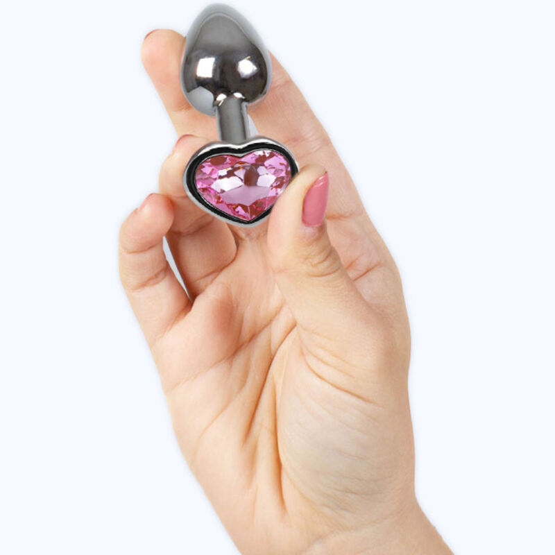 SECRETPLAY - METAL BUTT PLUG CORAZÓN FUCSIA TALLA S 7 CM - Imagen 4