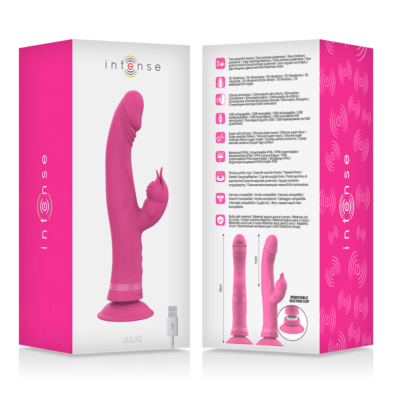 INTENSE - VIBRADOR JULIO COELHO ROSA SILICONE - Image 2