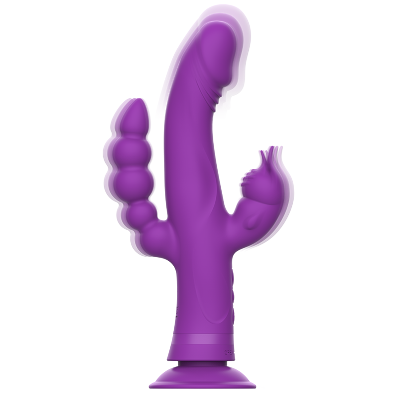 INTENSE - VIBRADOR DE SILICONE CASANOVA COELHO TRIPLO MOTOR ROXO - Image 6