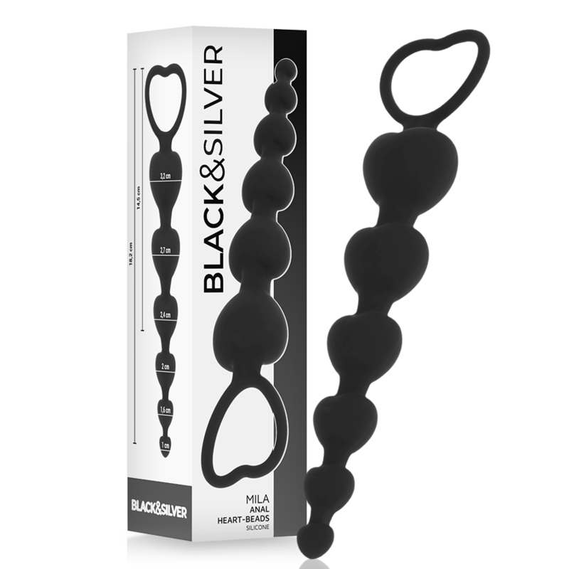 BLACK&SILVER - MILA CADENA ANAL DE CORAZONES 18 CM - Imagen 6