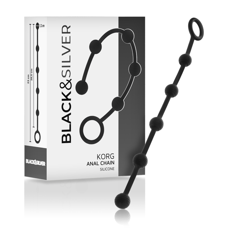 BLACK&SILVER - KORG ANAL ROSÁRIO SILICONE INICIAÇÃO 21 CM - Image 2