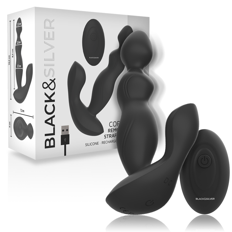 BLACK&SILVER - CORA PLUG PROSTÁTICO SILICONA CONTROL REMOTO - Imagen 5
