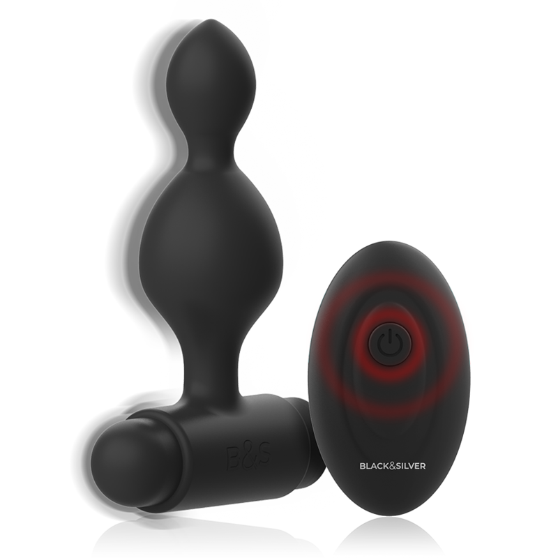 BLACK&SILVER - TUCKER SMALL SILICONE ANAL PLUG REMOTE CONTROL - Image 3