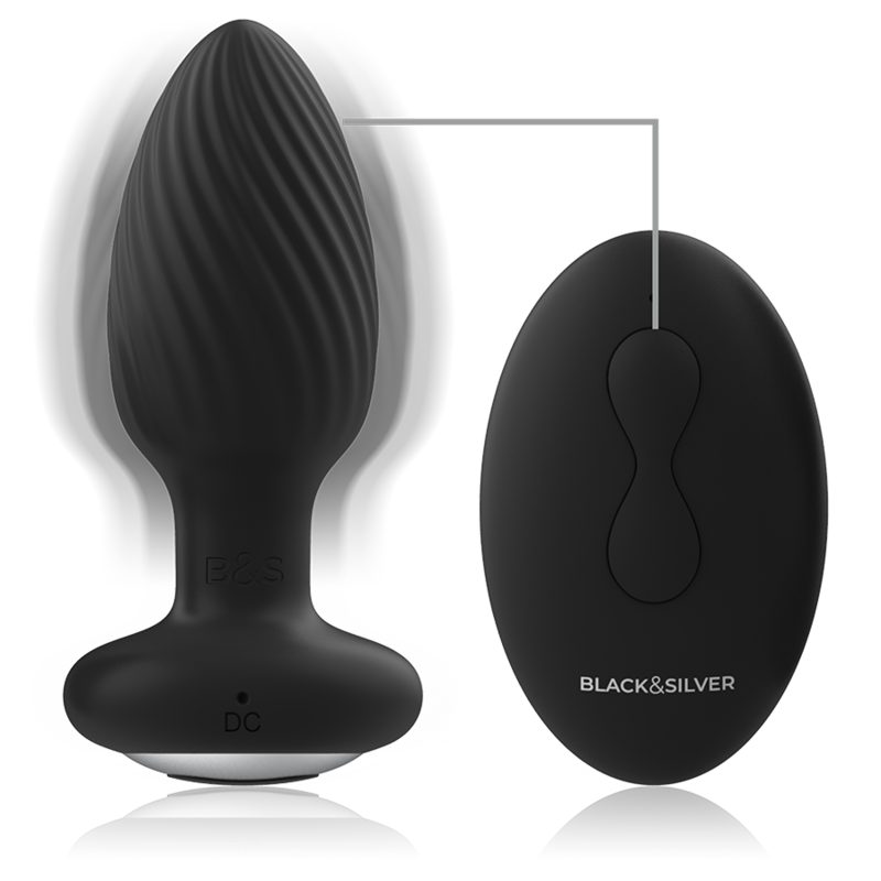 BLACK&SILVER - TÉLÉCOMMANDE DU ROTATEUR ANAL EN SILICONE WELLS PLUG – Image 2