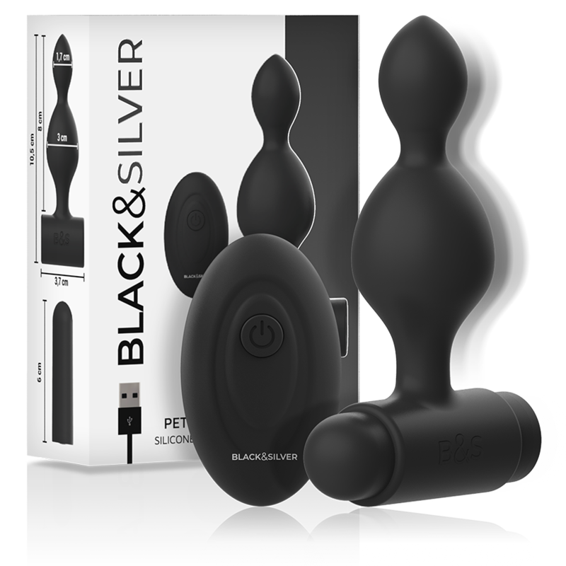 BLACK&SILVER - TUCKER SMALL SILICONE ANAL PLUG REMOTE CONTROL - Image 6