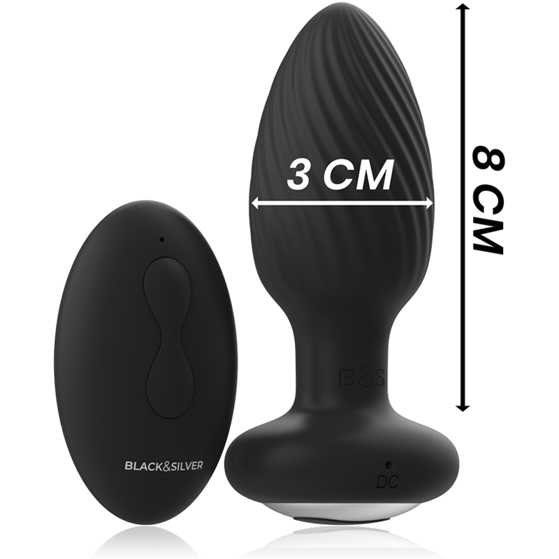 BLACK&SILVER - TÉLÉCOMMANDE DU ROTATEUR ANAL EN SILICONE WELLS PLUG – Image 4