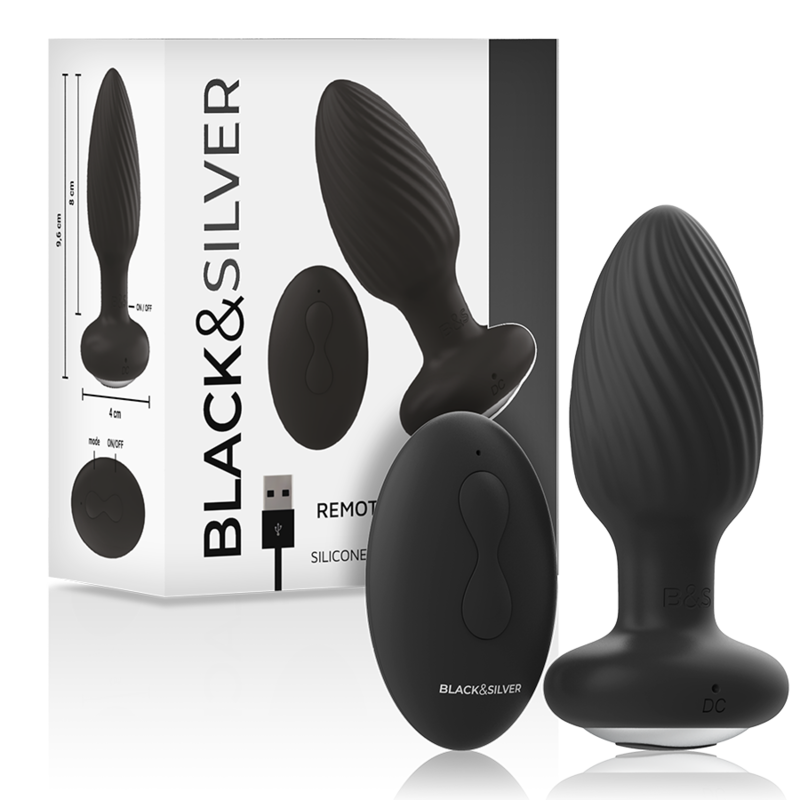 BLACK&SILVER - TÉLÉCOMMANDE DU ROTATEUR ANAL EN SILICONE WELLS PLUG – Image 3