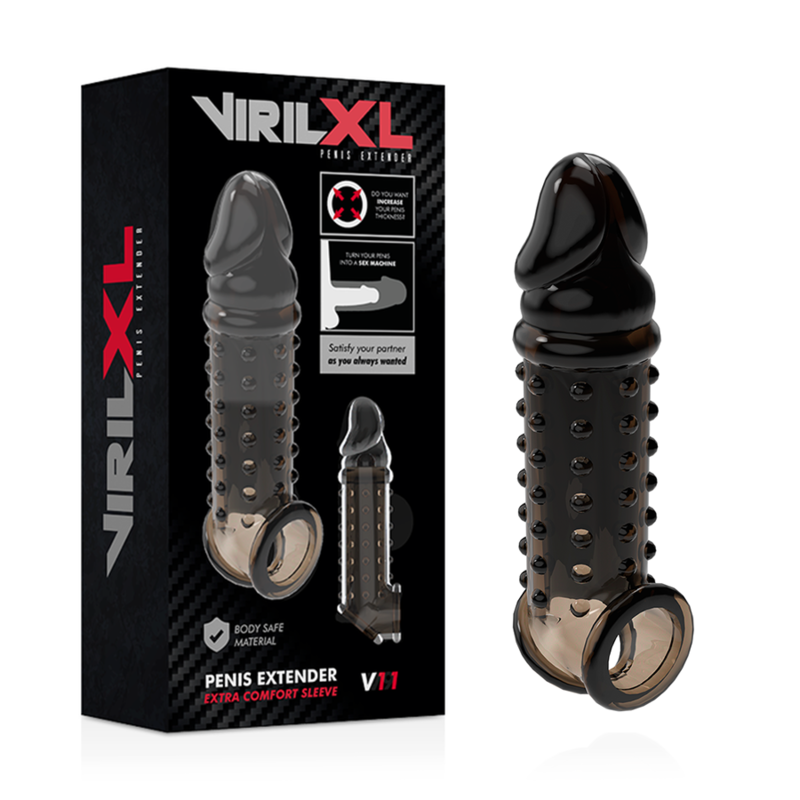 VIRILXL - ESTENSIONE E GUAINA PER PENE V11 NERO - immagine 3