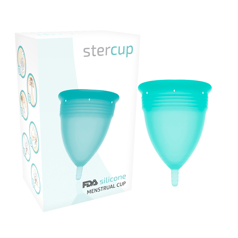 STERCUP - COUPE MENSTRUELLE EN SILICONE FDA AIGUE-MARINE - TAILLE S – Image 5