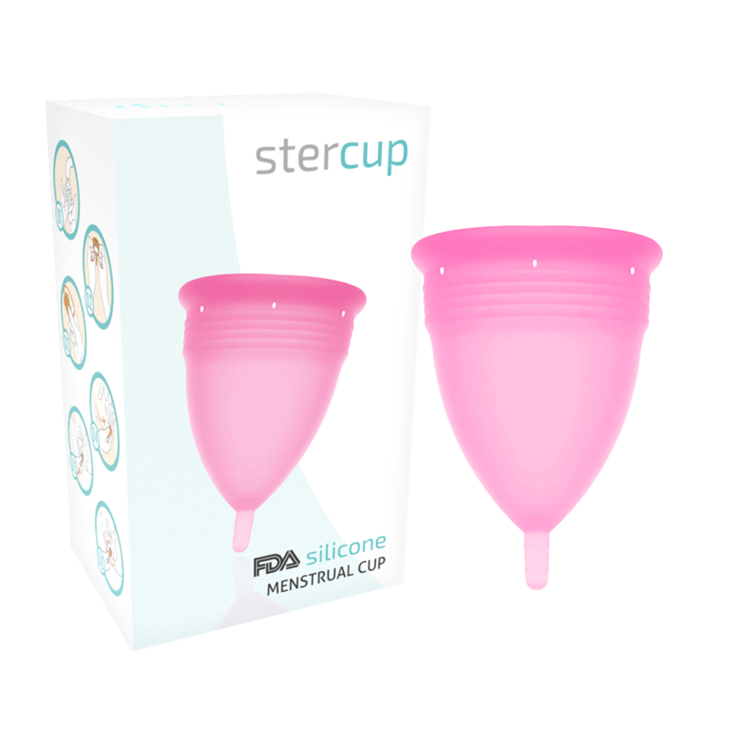 STERCUP - COPPA MESTRUALE IN SILICONE FDA ROSA - TAGLIA L - immagine 5