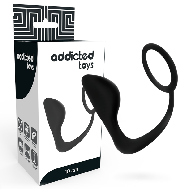 ADDICTED TOYS - PLUG ANAL AVEC ANNEAU PÉNIS NOIR – Image 5