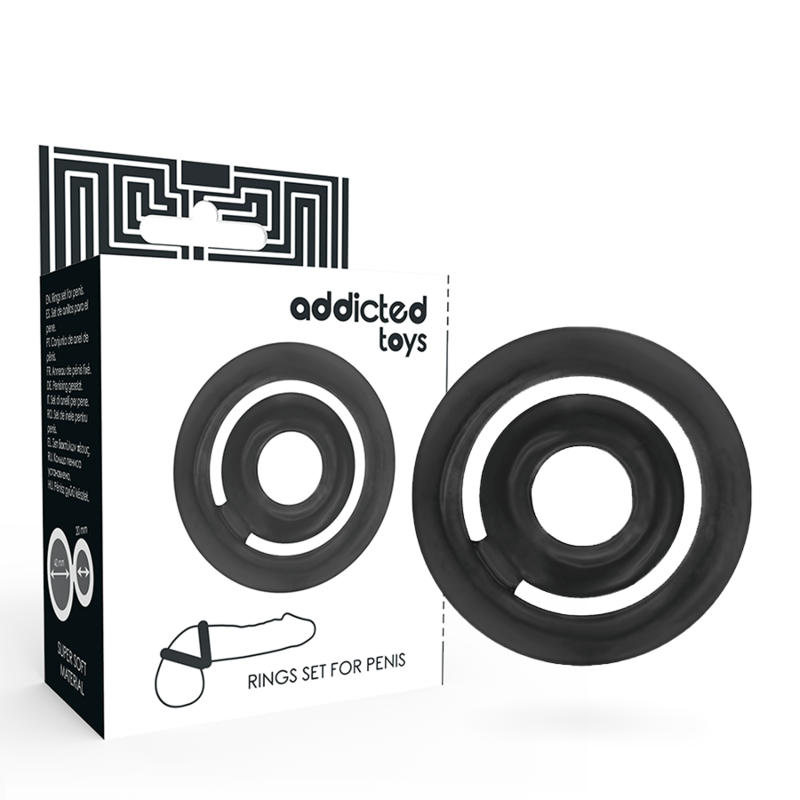 ADDICTED TOYS - POTENZ SET ANILLOS PENE NEGRO - Imagen 4