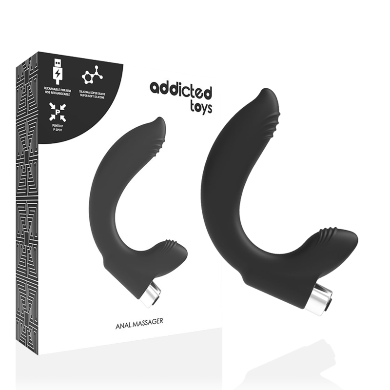 ADDICTED TOYS - VIBRADOR PROSTÁTICO RECARGABLE MODEL 7 - NEGRO - Imagen 6