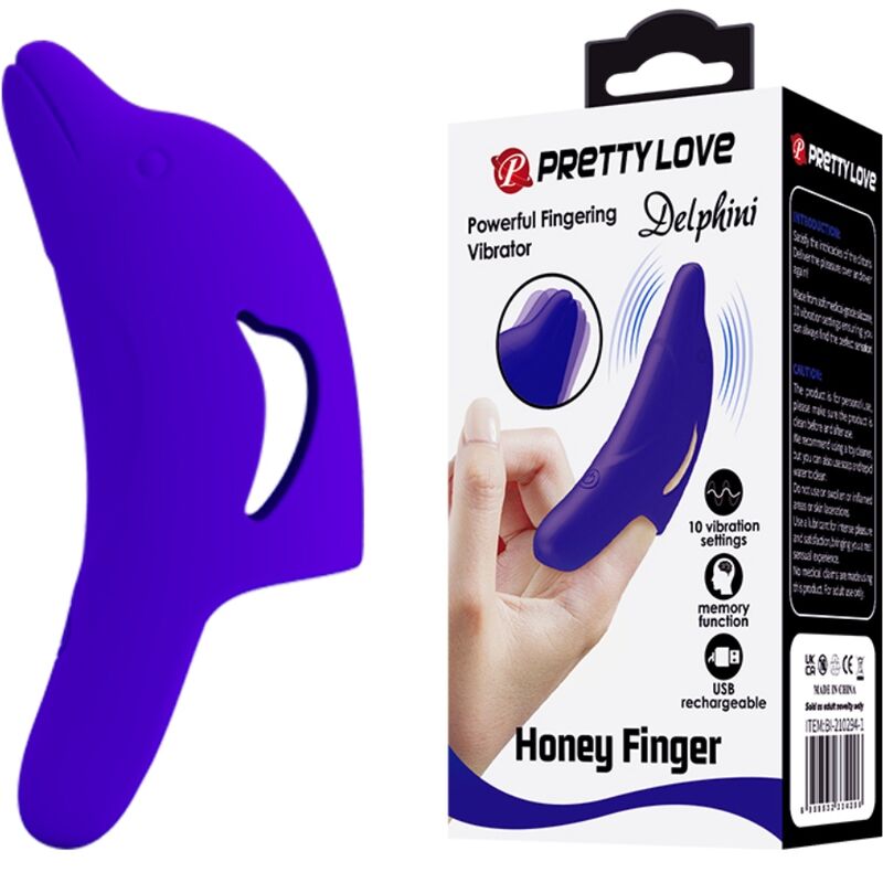 PRETTY LOVE - PUISSANT STIMULATEUR DE DOIGTS BLEU FONCÉ DELPHINI – Image 8