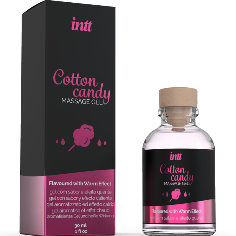 INTT MASSAGE & ORAL SEX - GEL DE MASSAGE SAVEUR COTTON BABE À PAPA ET EFFET CHAUFFANT – Image 3