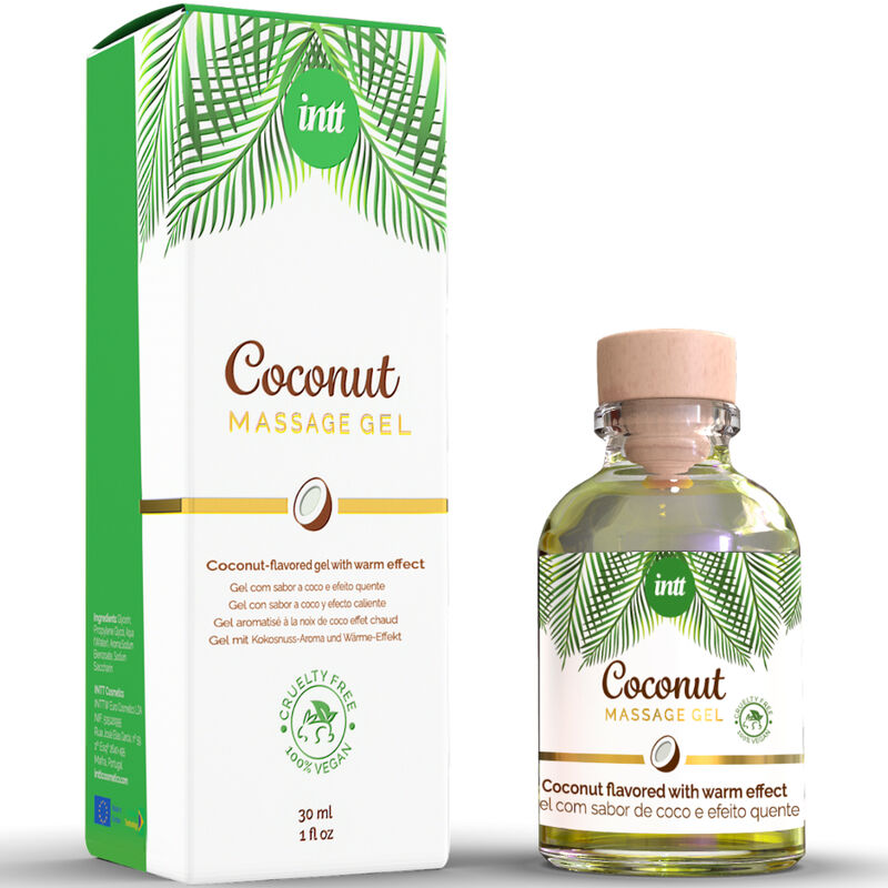 INTT - GEL DE MASSAGE VÉGAN AU SAVEUR DE COCO ET EFFET CHAUFFANT – Image 2