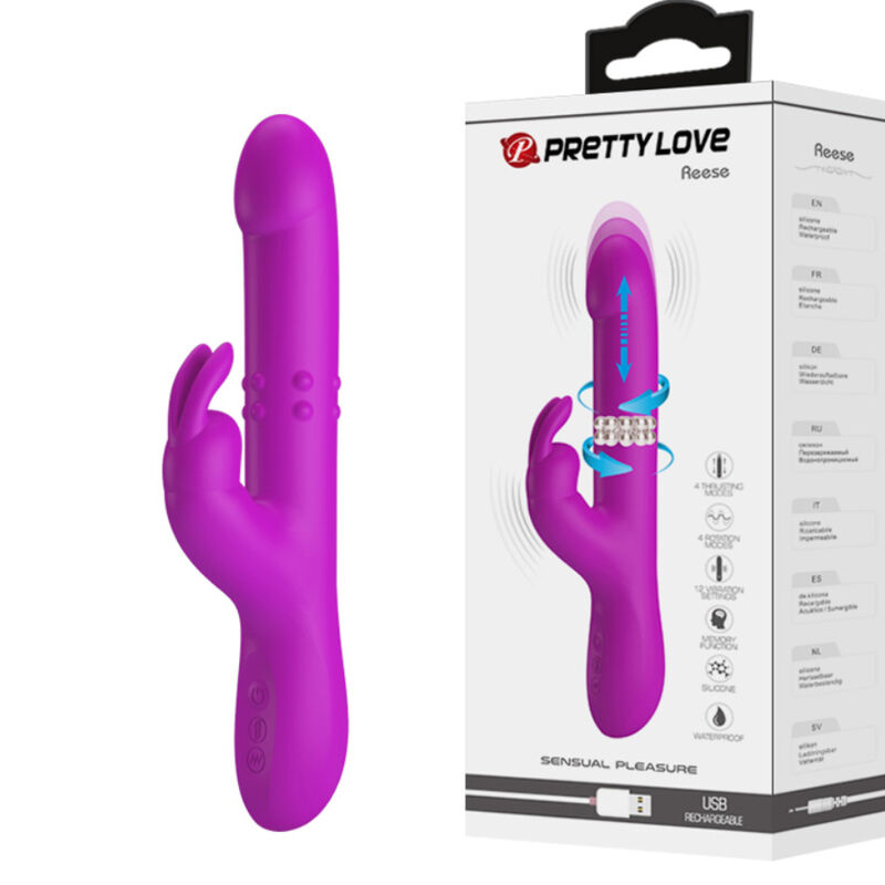 PRETTY LOVE - REESE VIBRADOR CON ROTACIÓN MORADO - Imagen 2