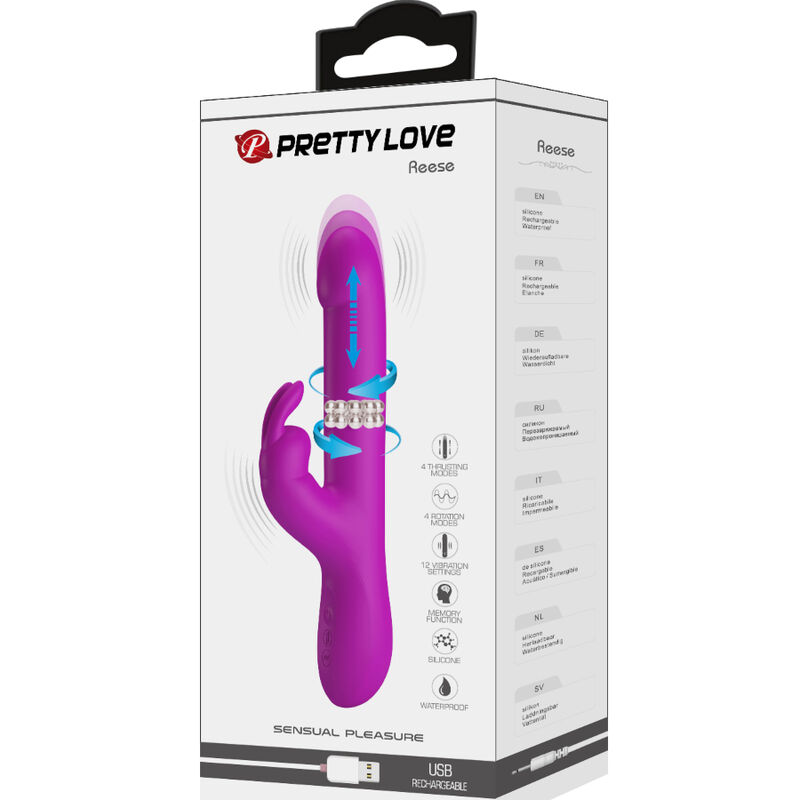 PRETTY LOVE - REESE VIBRADOR CON ROTACIÓN MORADO - Imagen 7