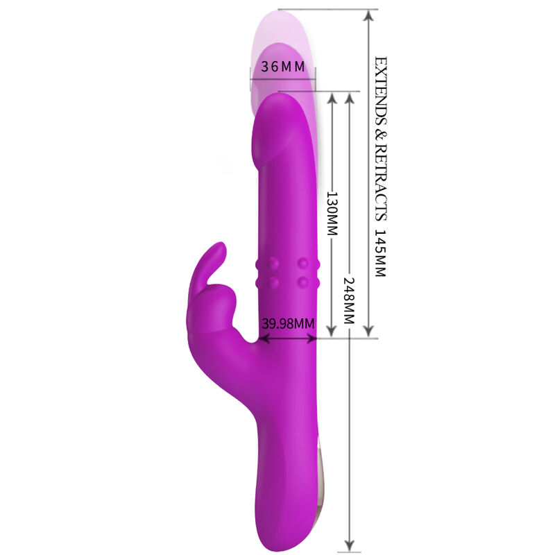 PRETTY LOVE - REESE VIBRADOR CON ROTACIÓN MORADO - Imagen 5
