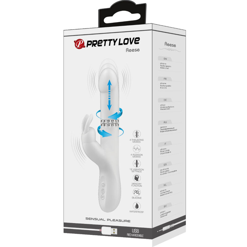 PRETTY LOVE - REESE VIBRADOR CON ROTACIÓN PLATEADO - Imagen 8