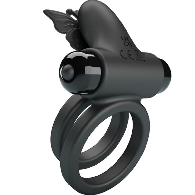 PRETTY LOVE - DOUBLE ANNEAU VIBRANT AVEC STIMULATEUR NOIR – Image 10