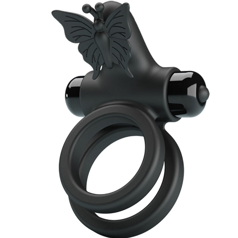 PRETTY LOVE - DOUBLE ANNEAU VIBRANT AVEC STIMULATEUR NOIR – Image 9