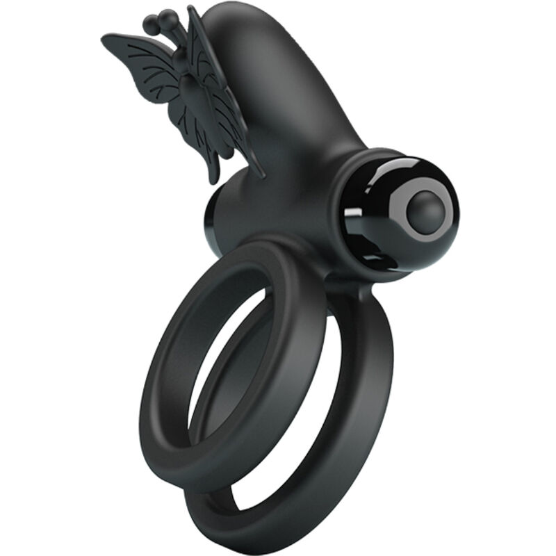 PRETTY LOVE - DOUBLE ANNEAU VIBRANT AVEC STIMULATEUR NOIR – Image 5