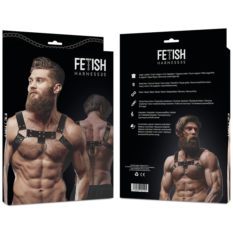 FETISH SUBMISSIVE ATTITUDE - ARNÊS DE PEITO DE COURO ECOLÓGICO MASCULINO - Image 4