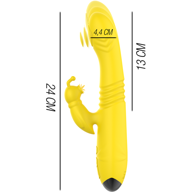 INTENSE - VIBRATEUR MULTIFONCTION TOKY UP & DOWN AVEC STIMULATEUR CLITORAL JAUNE – Image 3