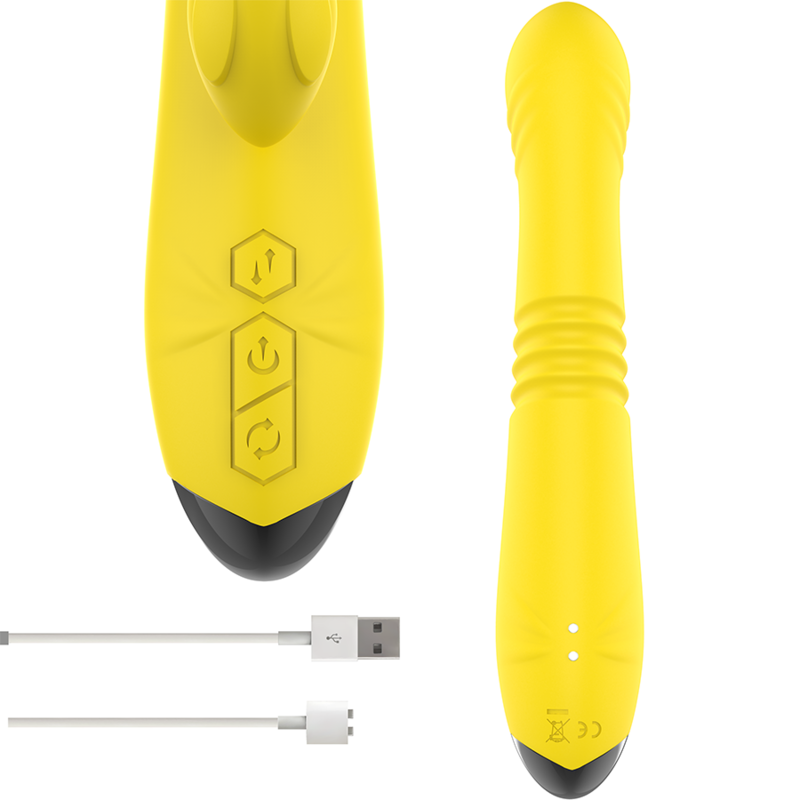 INTENSE - VIBRATEUR MULTIFONCTION TOKY UP & DOWN AVEC STIMULATEUR CLITORAL JAUNE – Image 2