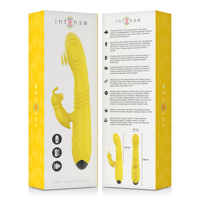 INTENSE - VIBRATEUR MULTIFONCTION TOKY UP & DOWN AVEC STIMULATEUR CLITORAL JAUNE – Image 5