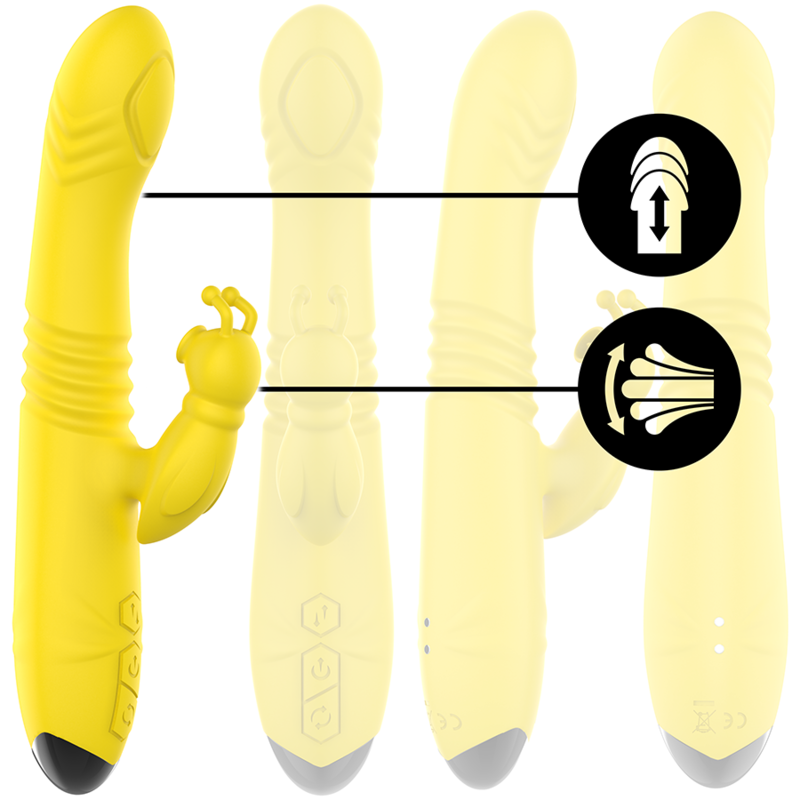 INTENSE - VIBRATEUR MULTIFONCTION TOKY UP & DOWN AVEC STIMULATEUR CLITORAL JAUNE – Image 4