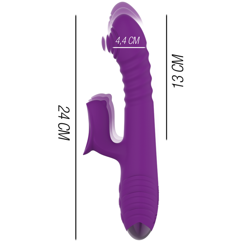 INTENSE - VIBRATEUR RECHARGEABLE MULTIFONCTION IGGY UP & DOWN AVEC STIMULATEUR CLITORAL VIOLET – Image 2